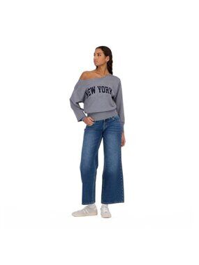 Off Shoulder Slouchy Sweater High Rib Cable Knit Pullover